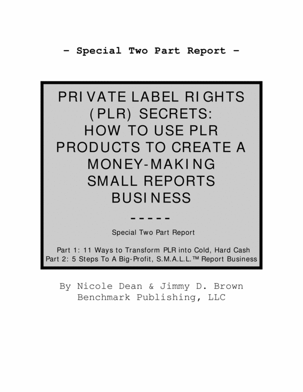 Product picture HOW TO USE PLR PRODUCTS TO CREATE A MONEY-MAKING SMALL REPORTS BUSINESS